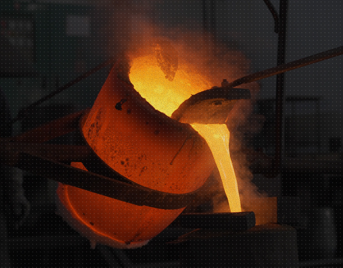 Sparks from an industrial welding process