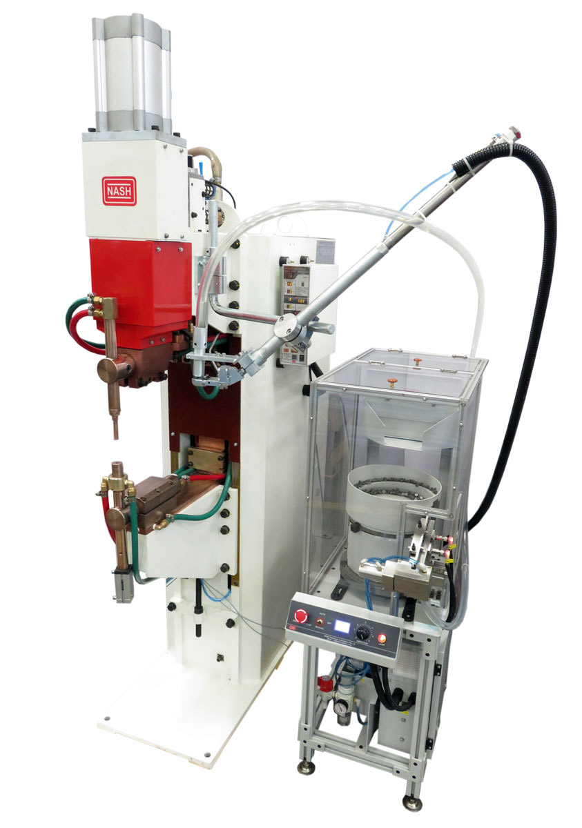 Projection Welding Machine with Bolt Feeder